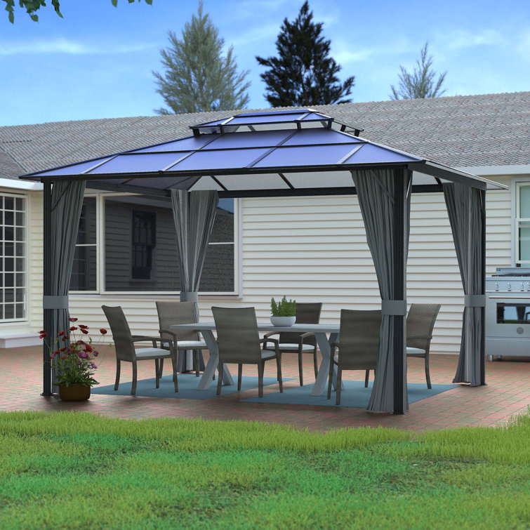 Veikous 13 Ft. W x 10 Ft. D/ 16 Ft. W x 12 Ft. D Aluminum Patio